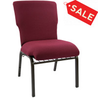 Flash Furniture EPCHT-104 Advantage Maroon Discount Church Chair - 21 in. Wide